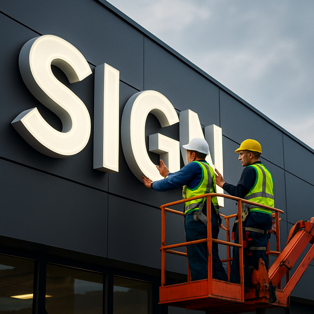 On-site signage installation by MG Signage